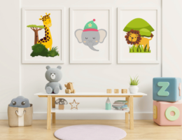 3-teiliges Kinderzimmer-Bilder-Set